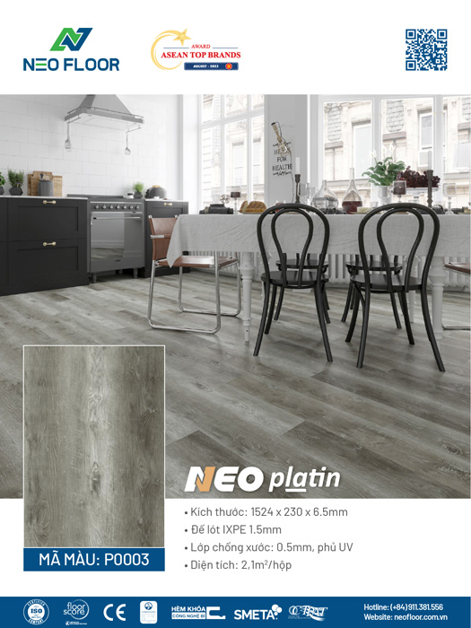 Neo Platin P0003 - Sàn Đá Công Nghệ SPC Neo Floor - Công Ty Cổ Phần Neo Floor